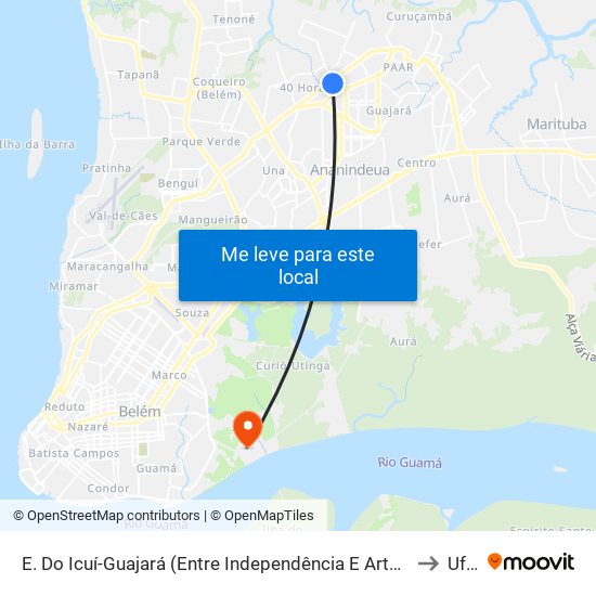 E. Do Icuí-Guajará (Entre Independência E Arterial 5a) to Ufra map