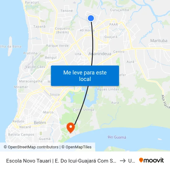 Escola Novo Tauari | E. Do Icuí-Guajará Com Santa Clara to Ufra map