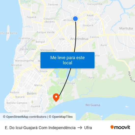 E. Do Icuí-Guajará Com Independência to Ufra map