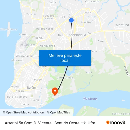 Arterial 5a Com D. Vicente | Sentido Oeste to Ufra map