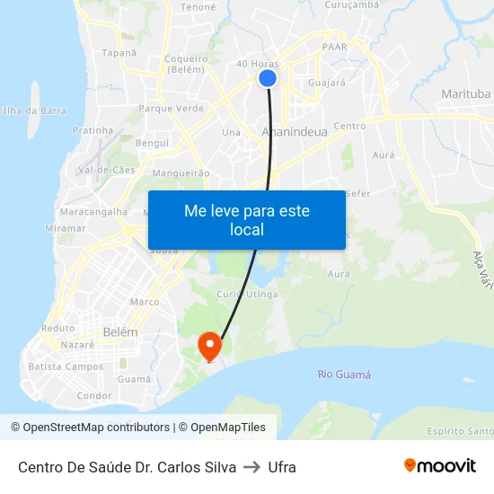 Centro De Saúde Dr. Carlos Silva to Ufra map