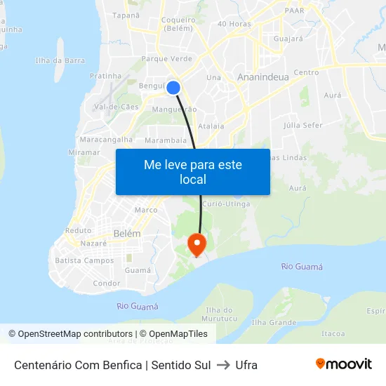 Centenário Com Benfica | Sentido Sul to Ufra map