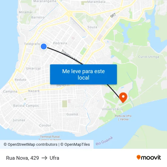 Rua Nova, 429 to Ufra map