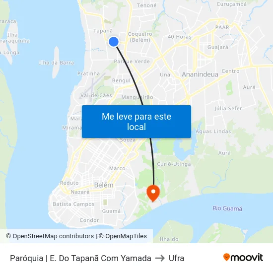 Paróquia | E. Do Tapanã Com Yamada to Ufra map