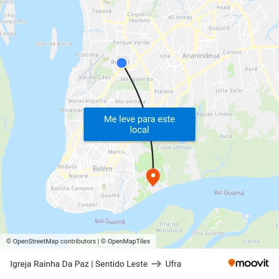 Igreja Rainha Da Paz | Sentido Leste to Ufra map