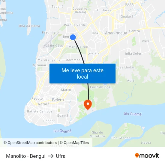 Manolito - Bengui to Ufra map