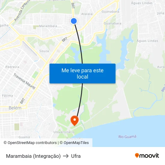Marambaia (Integração) to Ufra map