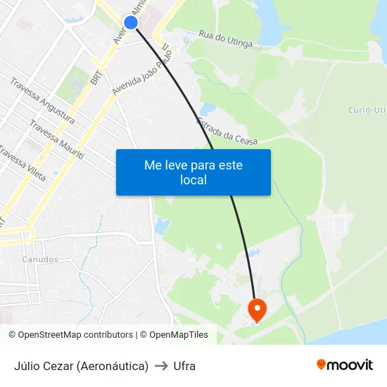 Júlio Cezar (Aeronáutica) to Ufra map