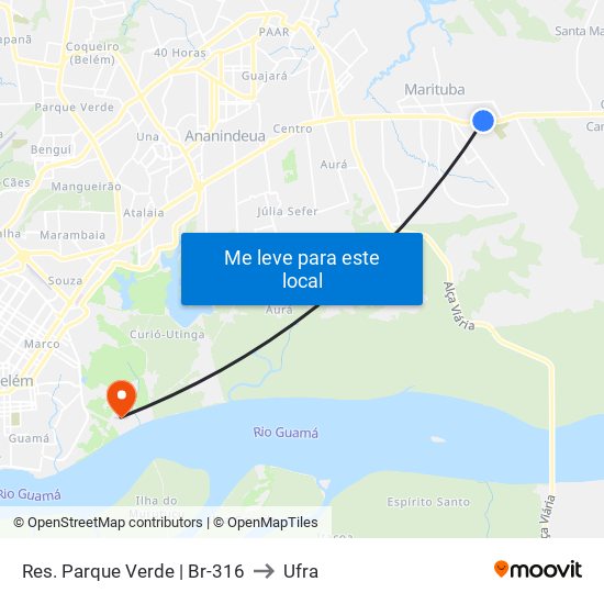 Res. Parque Verde | Br-316 to Ufra map