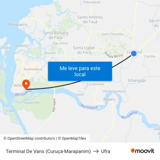 Terminal De Vans (Curuçá-Marapanim) to Ufra map