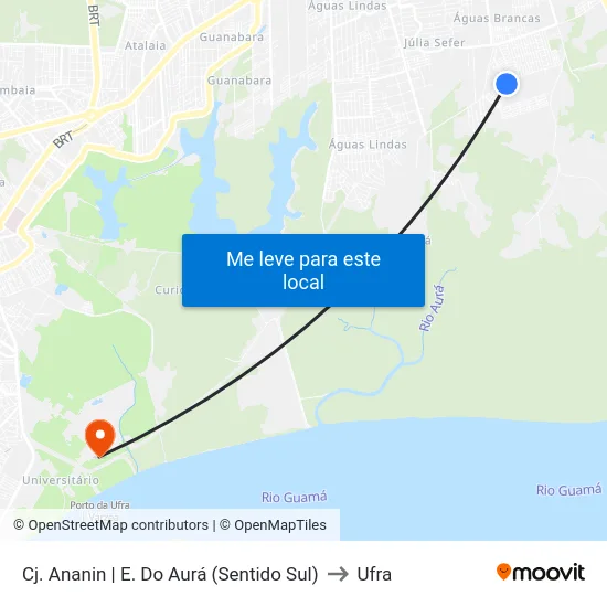 Cj. Ananin | E. Do Aurá (Sentido Sul) to Ufra map
