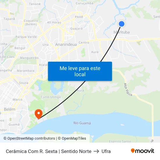 Cerâmica Com R. Sexta | Sentido Norte to Ufra map