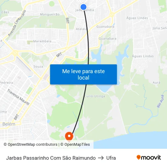 Jarbas Passarinho Com São Raimundo to Ufra map