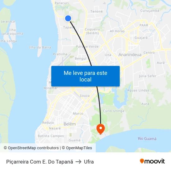 Piçarreira Com E. Do Tapanã to Ufra map