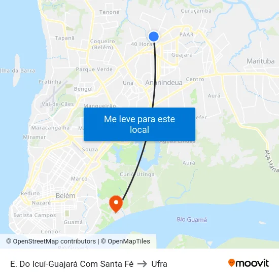 E. Do Icuí-Guajará Com Santa Fé to Ufra map