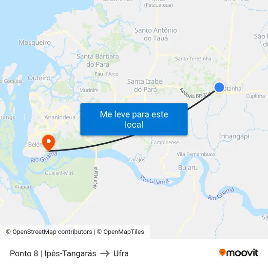 Ponto 8 | Ipês-Tangarás to Ufra map