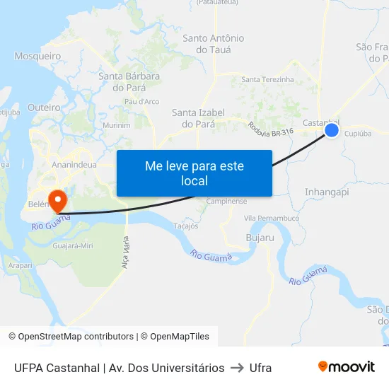 UFPA Castanhal | Av. Dos Universitários to Ufra map