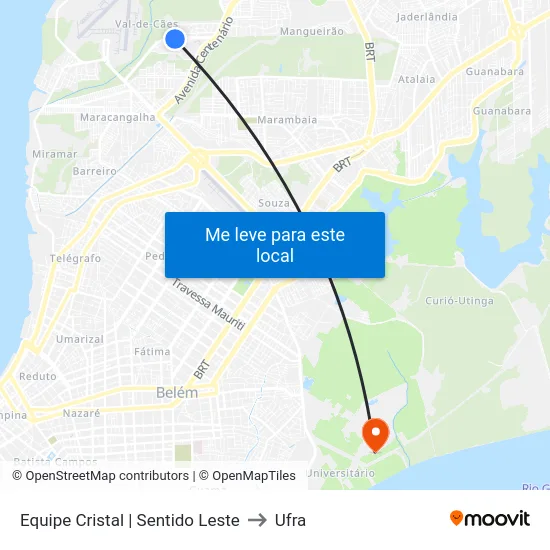 Equipe Cristal | Sentido Leste to Ufra map