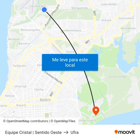 Equipe Cristal | Sentido Oeste to Ufra map