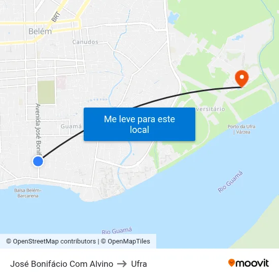 José Bonifácio Com Alvino to Ufra map