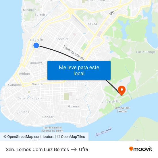 Sen. Lemos Com Luíz Bentes to Ufra map