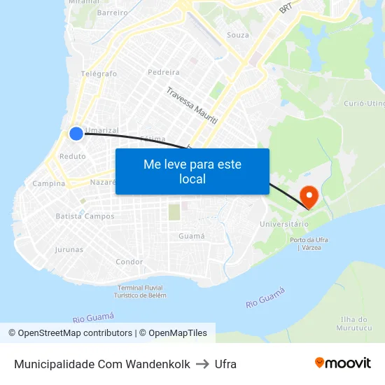 Municipalidade Com Wandenkolk to Ufra map