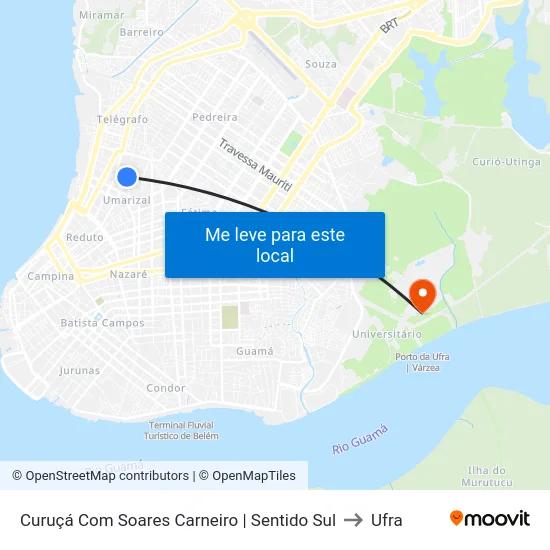 Curuçá Com Soares Carneiro | Sentido Sul to Ufra map