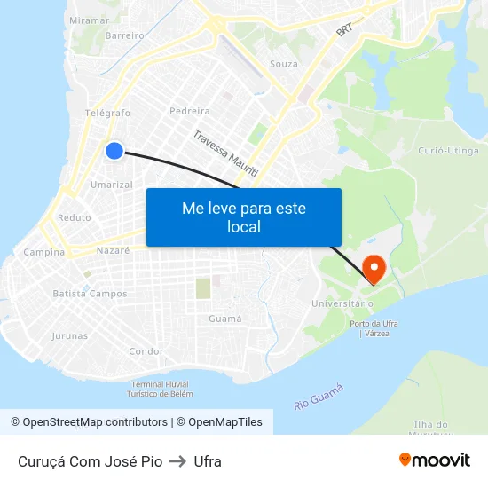 Curuçá Com José Pio to Ufra map