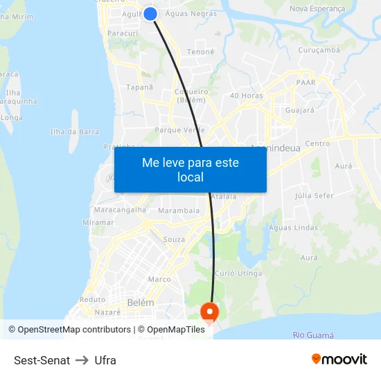Sest-Senat to Ufra map