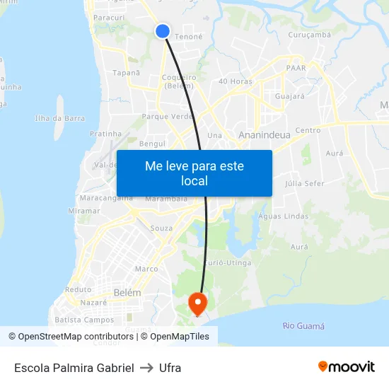 Escola Palmira Gabriel to Ufra map