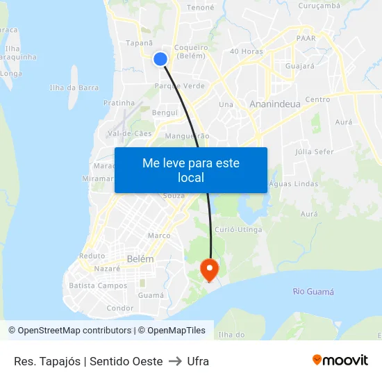Res. Tapajós | Sentido Oeste to Ufra map