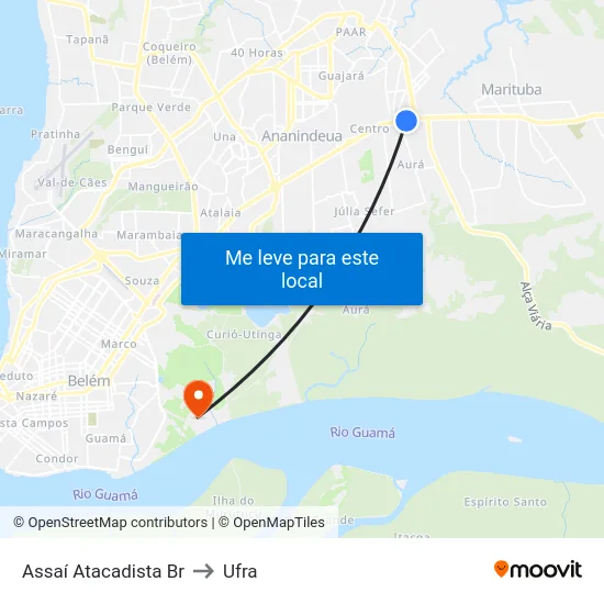 Assaí Atacadista Br to Ufra map