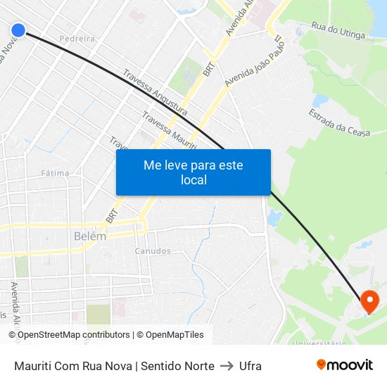 Mauriti Com Rua Nova | Sentido Norte to Ufra map