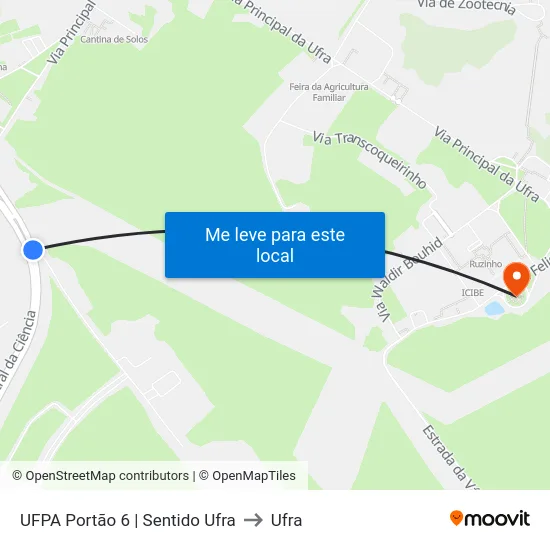 UFPA Portão 6 | Sentido Ufra to Ufra map