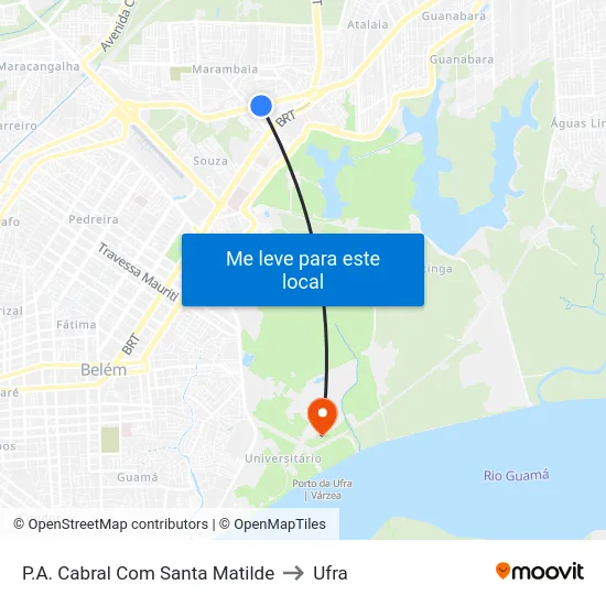 P.A. Cabral Com Santa Matilde to Ufra map