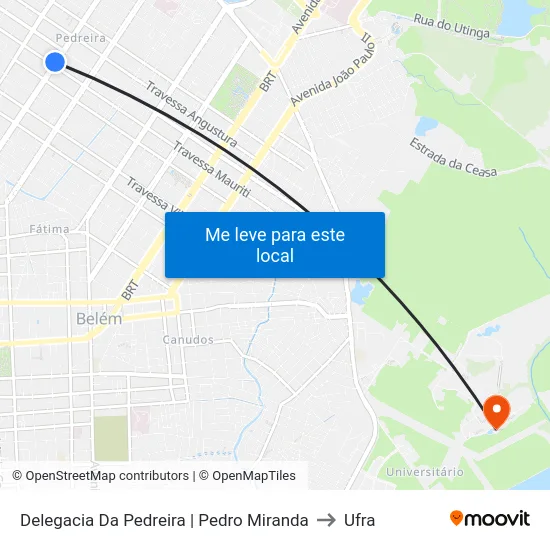 Delegacia Da Pedreira | Pedro Miranda to Ufra map