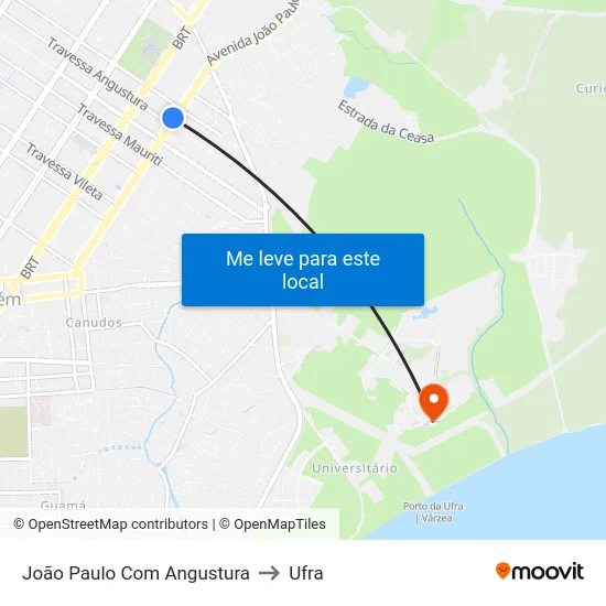 João Paulo Com Angustura to Ufra map