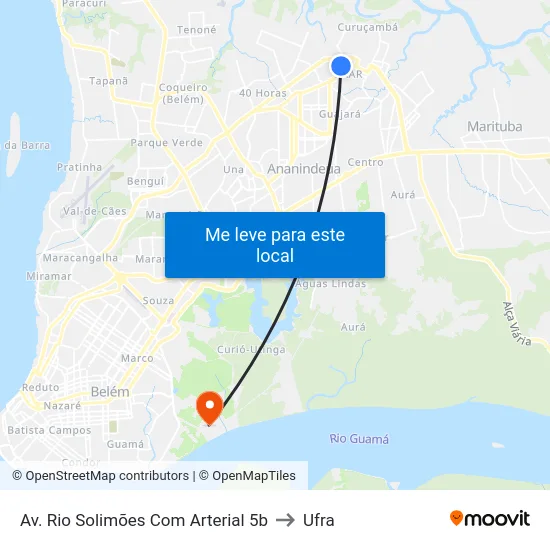 Av. Rio Solimões Com Arterial 5b to Ufra map