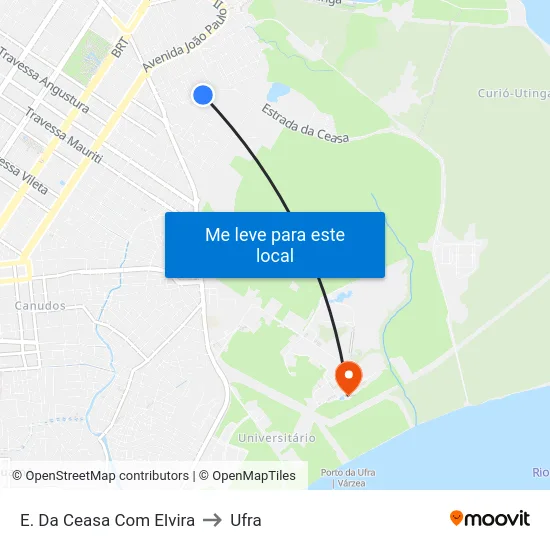 E. Da Ceasa Com Elvira to Ufra map