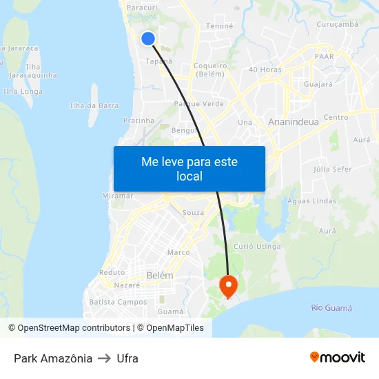 Park Amazônia to Ufra map