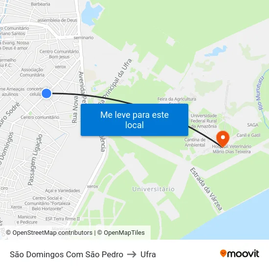São Domingos Com São Pedro to Ufra map