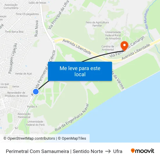 Perimetral Com Samaumeira | Sentido Norte to Ufra map