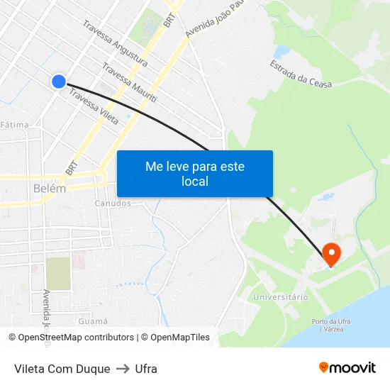 Vileta Com Duque to Ufra map
