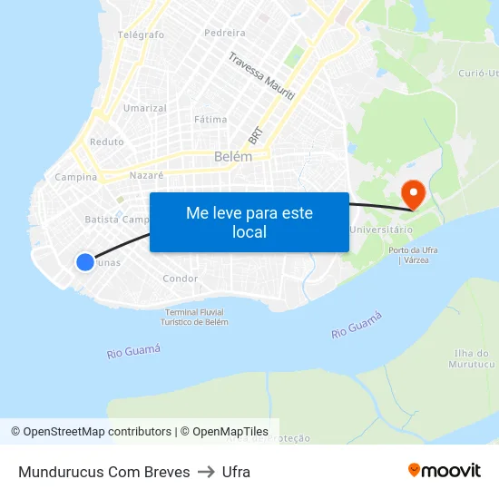Mundurucus Com Breves to Ufra map