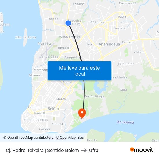 Cj. Pedro Teixeira | Sentido Belém to Ufra map