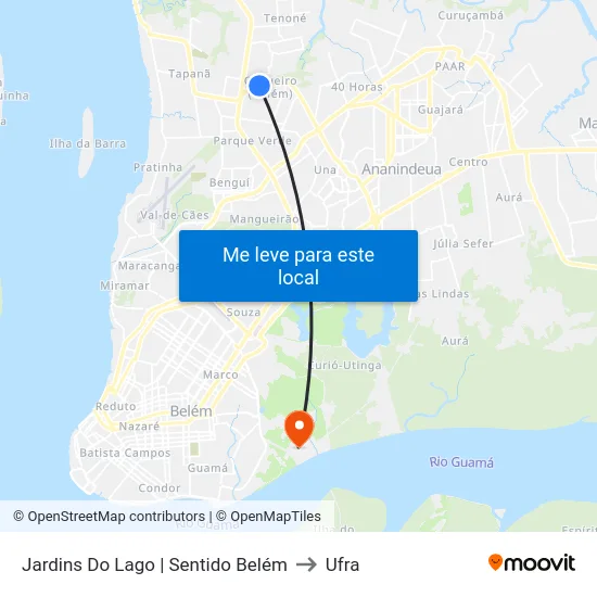 Jardins Do Lago | Sentido Belém to Ufra map