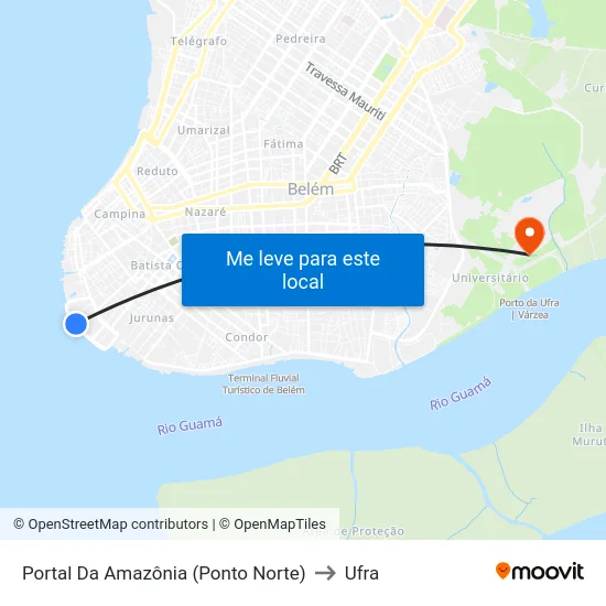 Portal Da Amazônia (Ponto Norte) to Ufra map