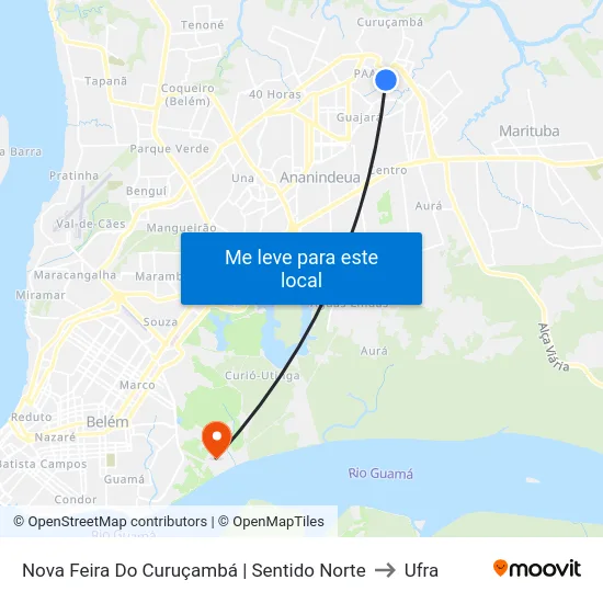 Nova Feira Do Curuçambá | Sentido Norte to Ufra map