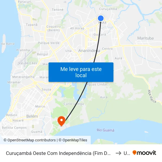 Curuçambá Oeste Com Independência (Fim Da Linha Cidade Nova 6) to Ufra map