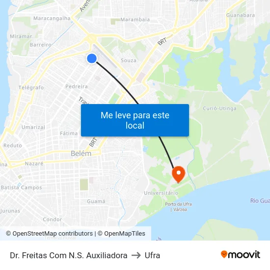 Dr. Freitas Com N.S. Auxiliadora to Ufra map